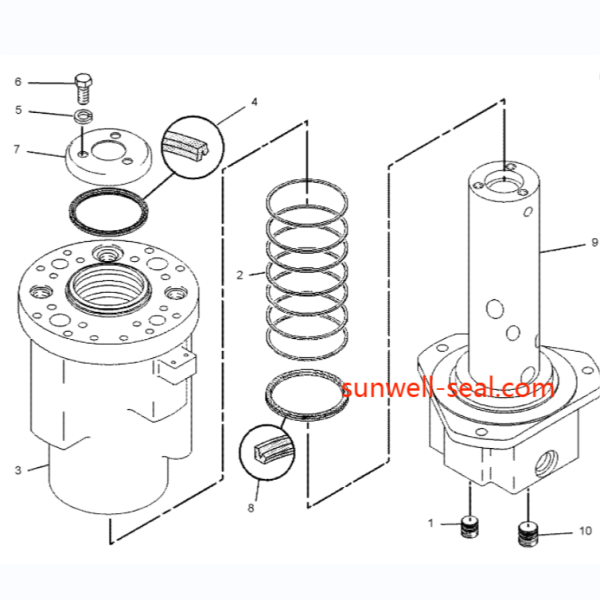 250-1047 8U-7965 250-1041 250-1042 CAT M323 M325  M313  M315  M318 M322  M318 M316   M317 ROTARY JOINT SEAL KIT - Image 3